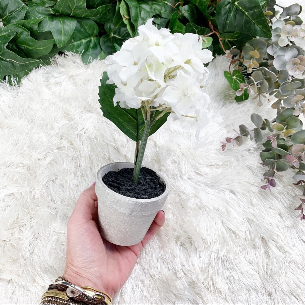 Faux Floral Flower Pot